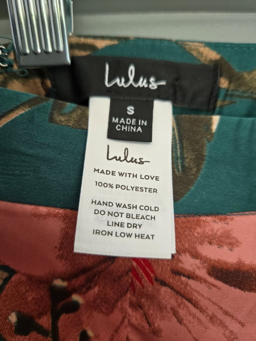 LULUS Emerald Green Floral Print Satin Maxi Skirt Small - New Unworn - Picture 3 of 5